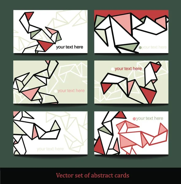 Vector Set Abstract Cards — Stock Vector