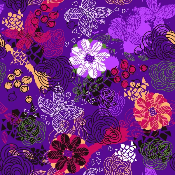 Motif Floral Vectoriel Sans Couture — Image vectorielle