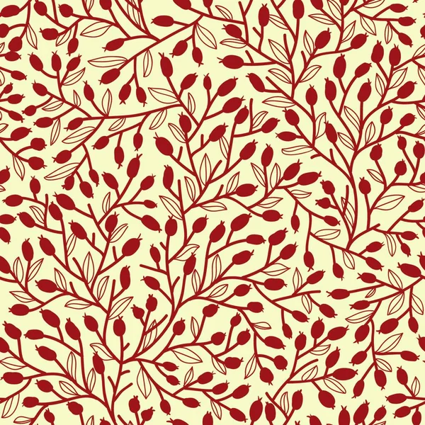 Motif Floral Vectoriel Sans Couture Avec Des Baies Abstraites — Image vectorielle