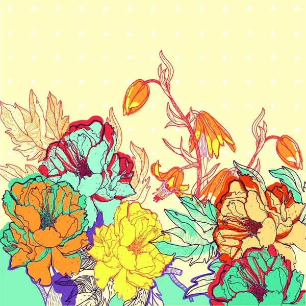 Векторна Ілюстрація Абстрактних Квітучих Троянд — стоковий вектор