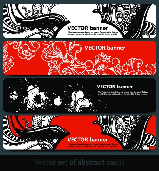 Conjunto Vectorial Banners Abstractos — Vector de stock