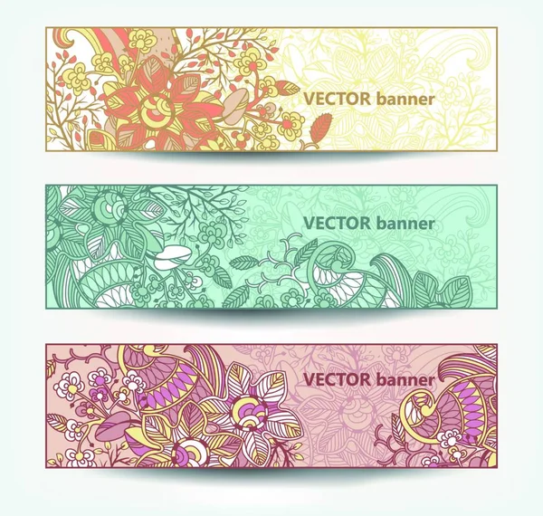 Vector Conjunto Tarjetas Florales Decorativas — Vector de stock