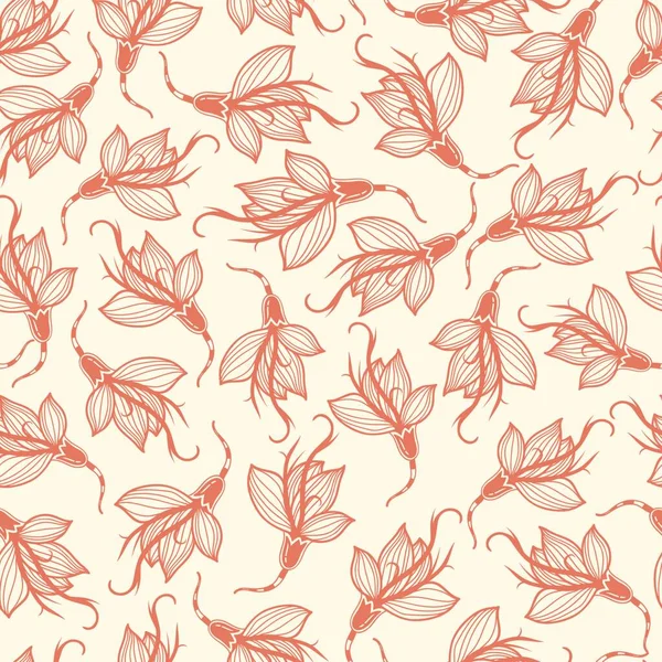 Motif Floral Vectoriel Sans Couture — Image vectorielle