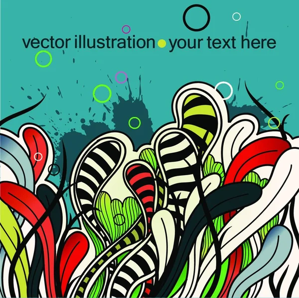 Ilustração Vetorial Plantas Coloridas Abstratas — Vetor de Stock