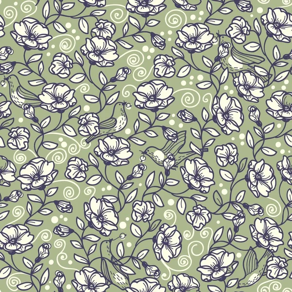 Motif Floral Vectoriel Avec Petites Fleurs Beiges — Image vectorielle