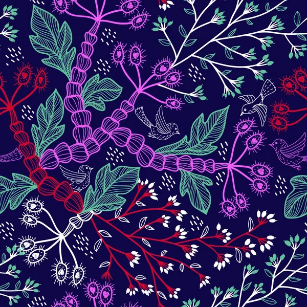 Vector Bloemen Naadloos Patroon — Stockvector