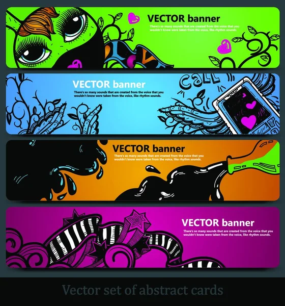 Vector Conjunto Banners Abstractos Colores — Vector de stock
