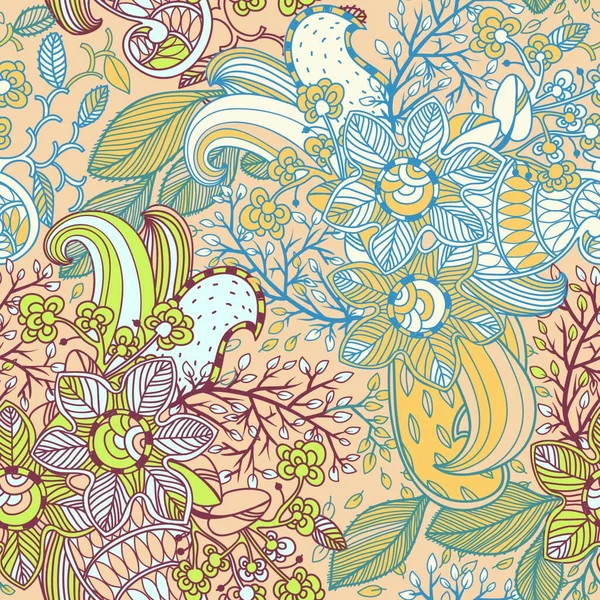 Patrón Sin Costura Floral Vectorial — Archivo Imágenes Vectoriales