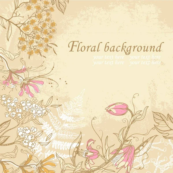 Vector Floral Background Copy Space — Stock Vector