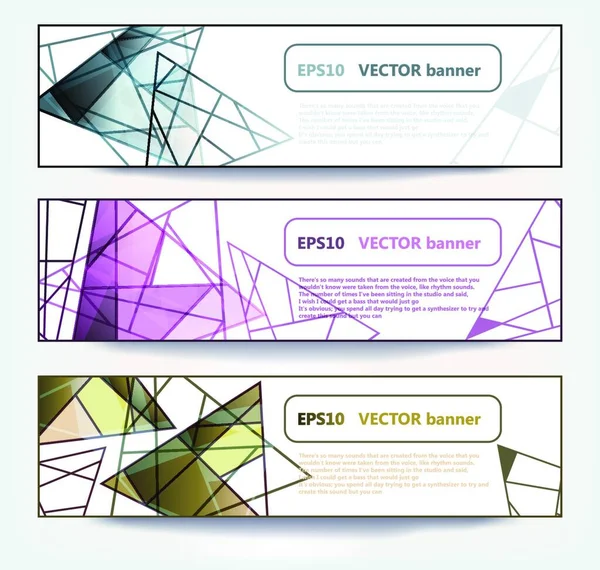 Conjunto Vectorial Banners Geometría Eps10 — Vector de stock