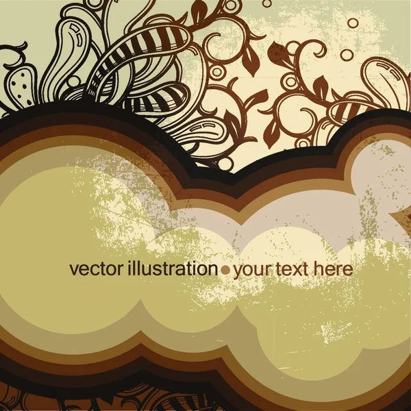 Vector Background Fantasy Plants Retro Style Eps10 Stock Illustration