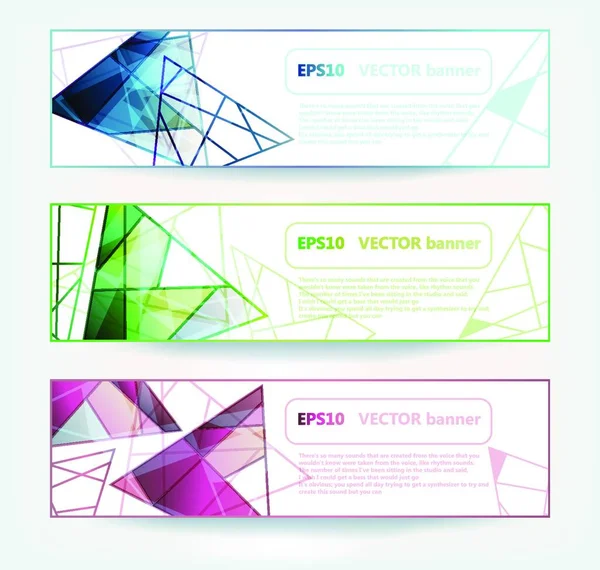 Conjunto Vectorial Tarjetas Brillantes Con Colores Prismas Vidrio Eps10 — Vector de stock
