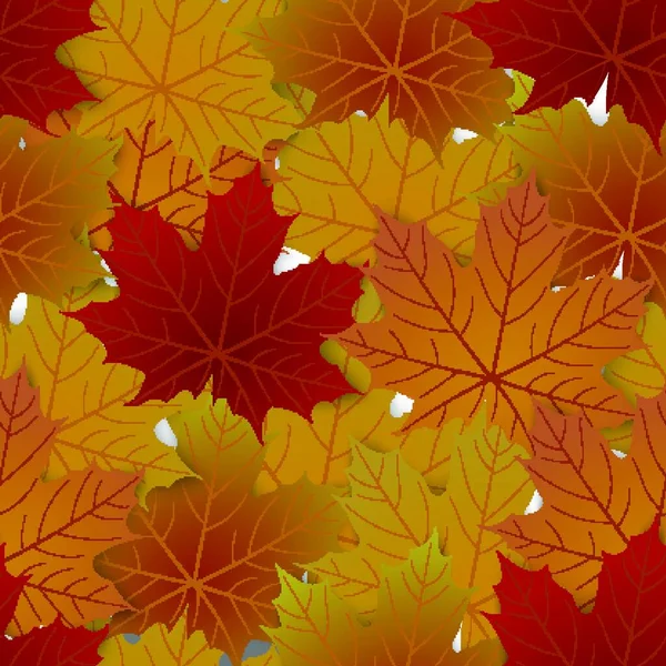 秋天枫叶的无缝图案 — 图库矢量图片