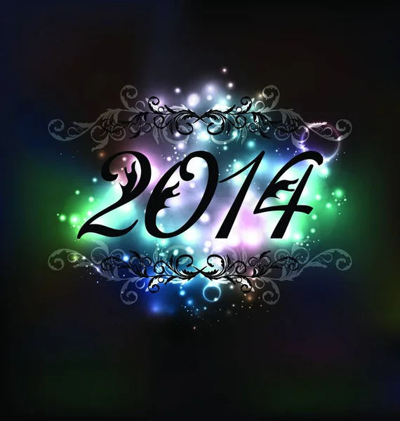 Illustration Neujahr Glühende Nacht Hintergrund Vektor — Stockvektor