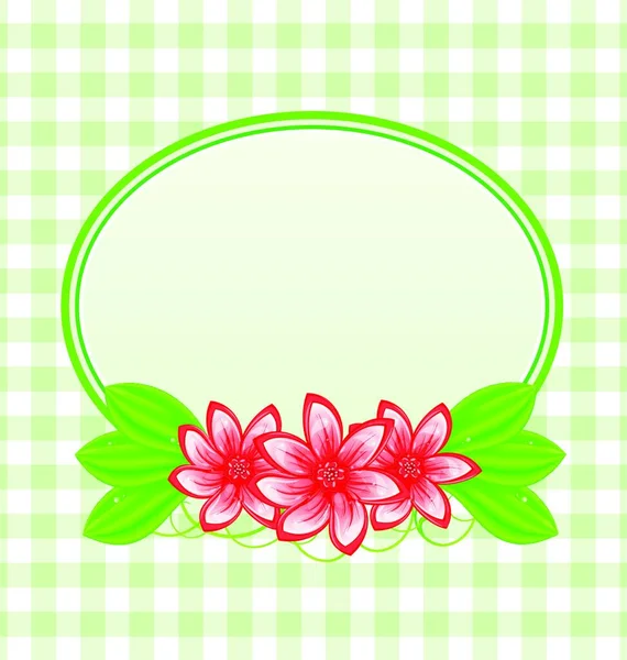 Illustration Summer Card Flowers Leaves Vector — Stock Vector