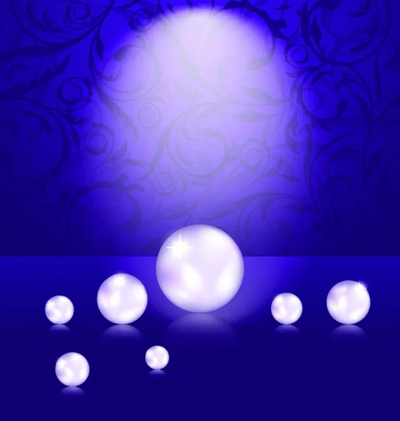 Ilustración Lujo Fondo Oscuro Con Perla Reflejan Vector — Vector de stock