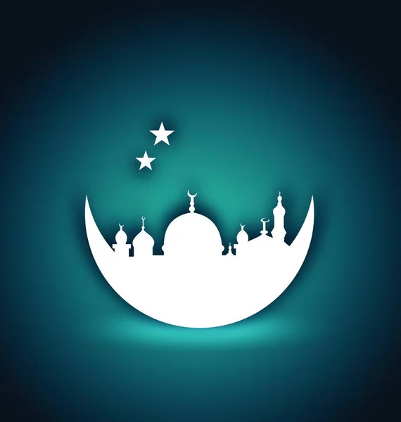 Cartão Saudação Ilustração Para Ramadan Kareem Vector — Vetor de Stock