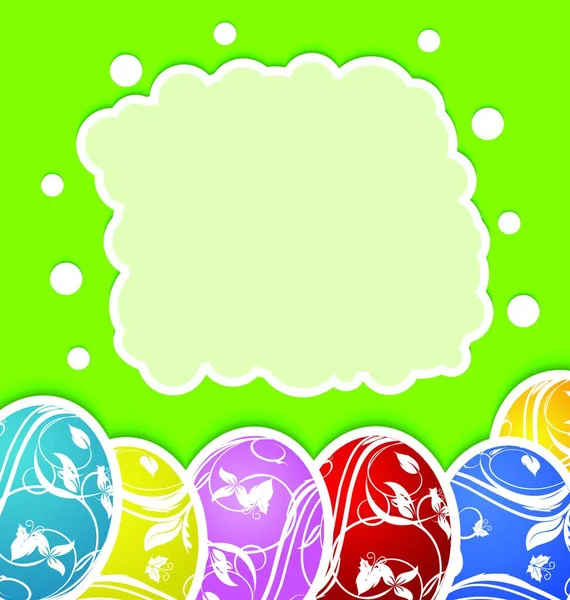 Ilustración Tarjeta Pascua Con Huevos Coloridos Adornados Vector — Vector de stock