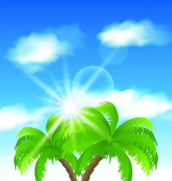 Illustration Summer Holiday Background Sunlight Palmtree Vector — Stock Vector