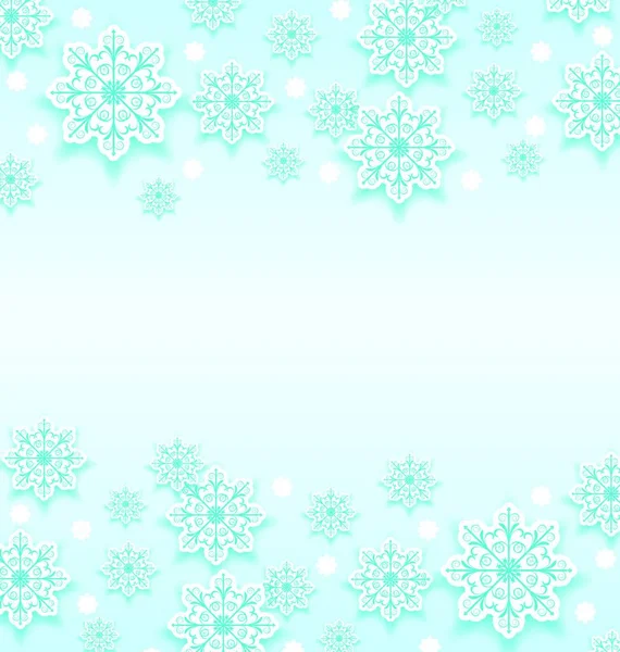 Ilustración Abstracta Fondo Invierno Con Copos Nieve Vector — Vector de stock