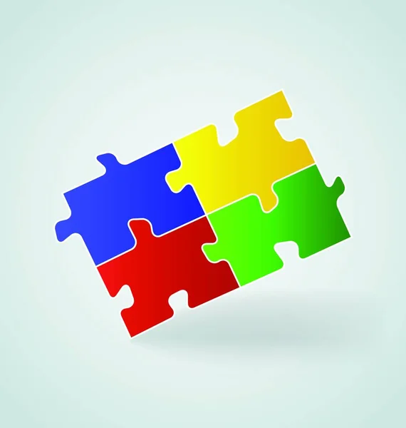 Illustration Quatre Pièces Puzzle Colorées Vecteur — Image vectorielle