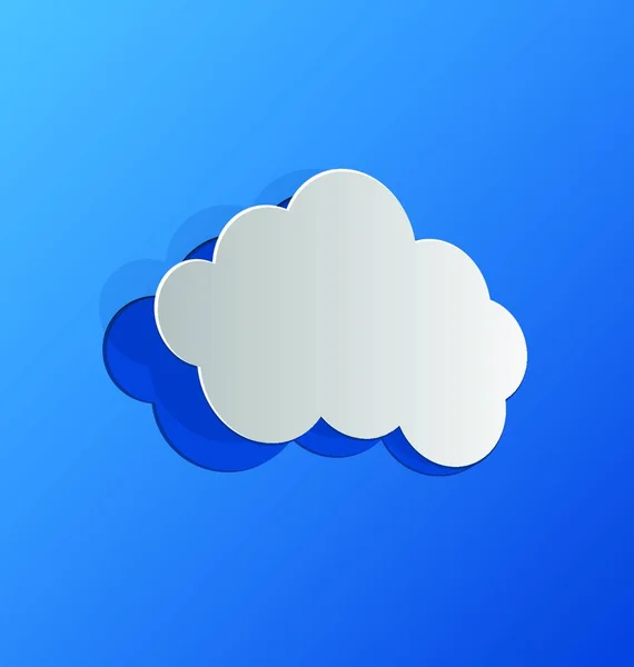 Ilustración Recortada Nube Papel Azul Vector — Vector de stock