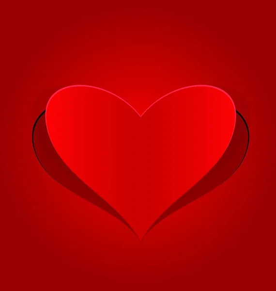 Ilustración Corazón Rojo Cortado Papel Vector — Vector de stock