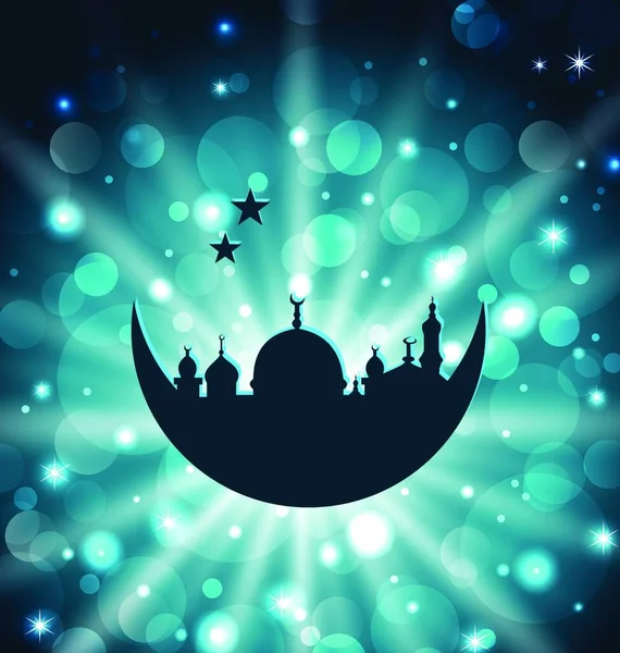 Illustration Ramadan Fest Islamisk Kort Med Arkitektur Vektor — Stock vektor