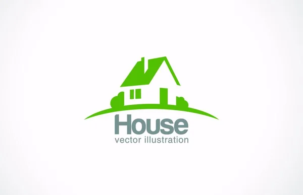 Casa Astratta Immobiliare Campagna Logo Modello Design Icona Del Tema — Vettoriale Stock
