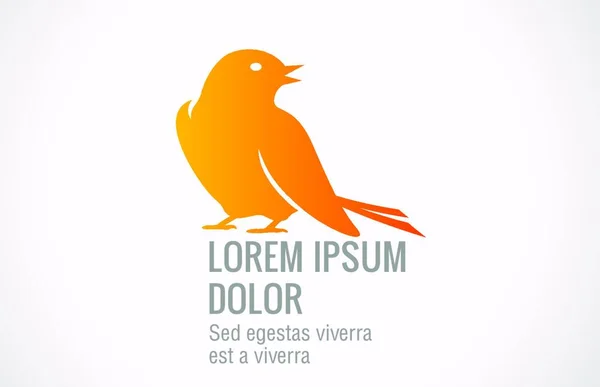 Bird Abstract Logo Vorlage Sperling Sitzt Ikone Vektor — Stockvektor