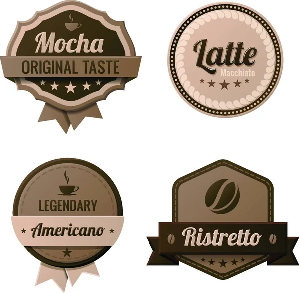 Coffee Vintage Labels Logo Template Collection — Archivo Imágenes Vectoriales