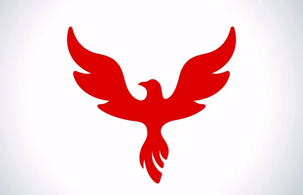 Uçan Kuş Soyut Logo Şablonu Lüks Stil Ikonu Anka Kuşu — Stok Vektör