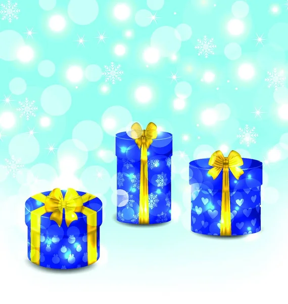 Illustration Set Gift Boxes Light Background Vector — Stock Vector