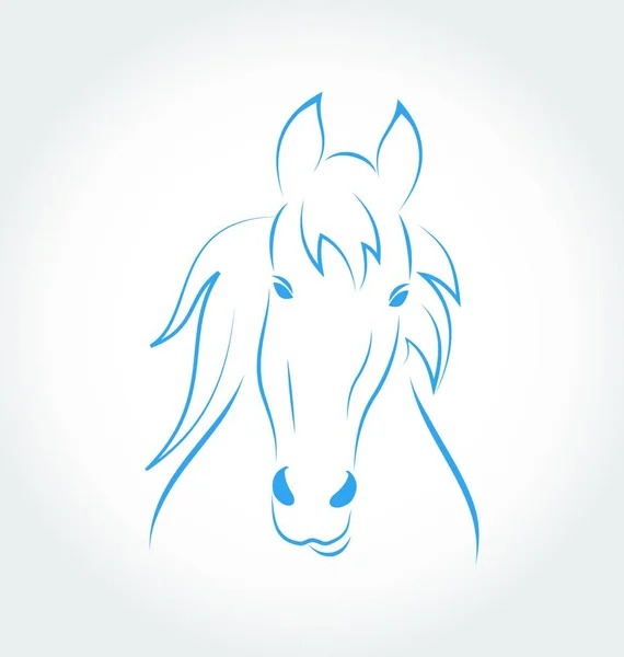 Εικονογράφηση Σύμβολο Περίγραμμα Επικεφαλής Άλογο Απομονωμένο Λευκό Φόντο Διάνυσμα — Διανυσματικό Αρχείο