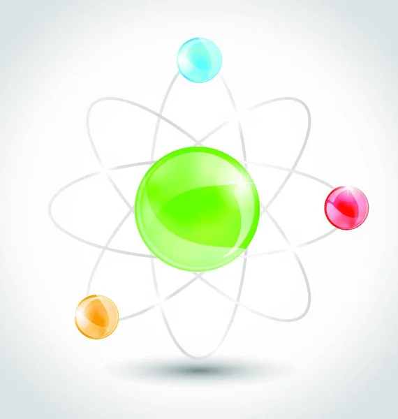 在白色背景上孤立的说明性原子符号 — 图库矢量图片