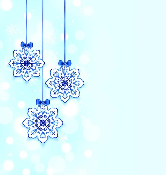 Ilustração Natal Três Flocos Neve Com Arcos Vector —  Vetores de Stock