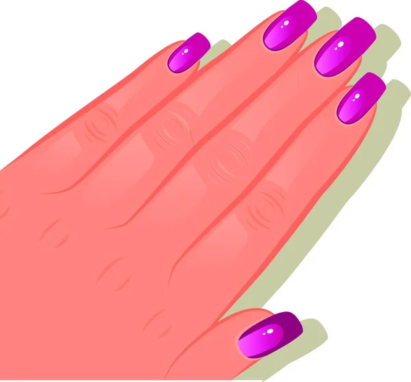 Mano Femenina Con Manicura — Vector de stock