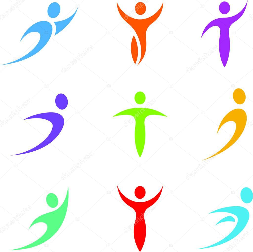 Human logo template elements. Business