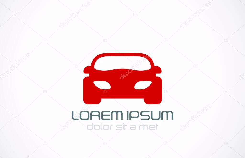 Red car abstract vector design logo template. Auto service concept icon. Automotive technology symbol.