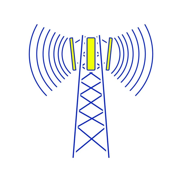 Celluláris Műsorszóró Antenna Ikon Vékony Vonalkialakítás Vektorillusztráció — Stock Vector