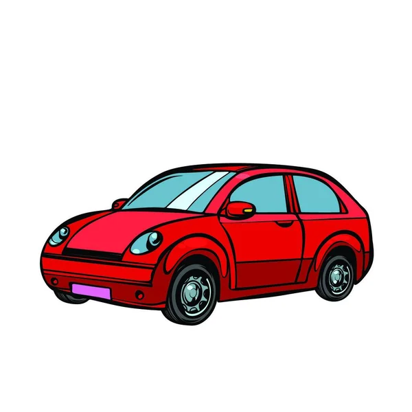 Coche Rojo Transporte Por Carretera Aislar Sobre Fondo Blanco Arte — Vector de stock