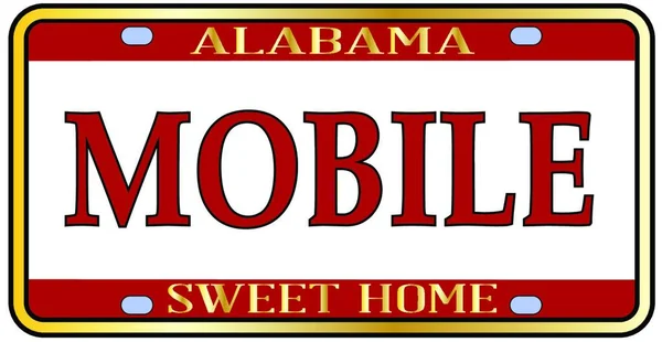 Placa Móvil Del Estado Alabama Los Colores Bandera Del Estado — Vector de stock