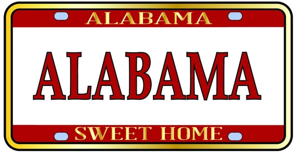 Placa Del Estado Alabama Los Colores Bandera Del Estado Con — Vector de stock
