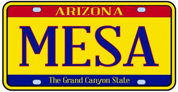 Mesa Arizona Targa Della Città Stato Nei Colori Della Bandiera — Vettoriale Stock