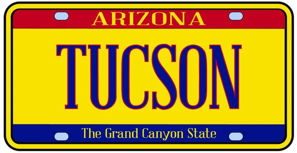 Tucson Arizona Πολιτειακή Πινακίδα Της Πόλης Στα Χρώματα Της Σημαίας — Διανυσματικό Αρχείο