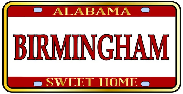 Birmingham Alabama Matrícula Del Estado Los Colores Bandera Del Estado — Vector de stock