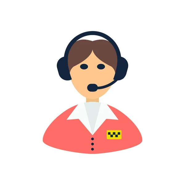 Taxi Dispatcher Icon Design Cor Plana Ilustração Vetorial — Vetor de Stock