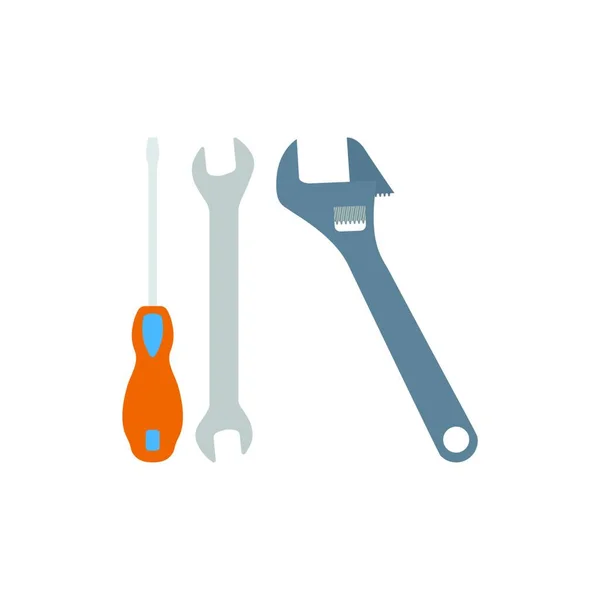 Wrench Screwdriver Icon Flat Color Design Vector Illustration — Stock Vector