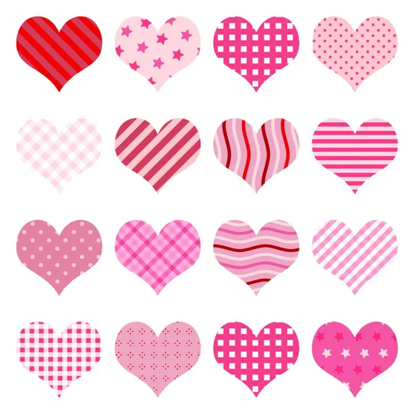 Kolekce Různých Krásné Srdce Valentýna Lásky Čas Nebo Matky — Stockový vektor
