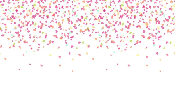 Naadloze Achtergrond Met Verschillende Gekleurde Confetti Hart Voor Valentijn Keer — Stockvector